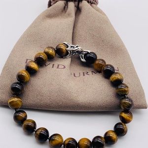 🐅👁️👁️👁️David Yurman spiritual beads tiger eye 8mm bracelet🐅👁️👁️